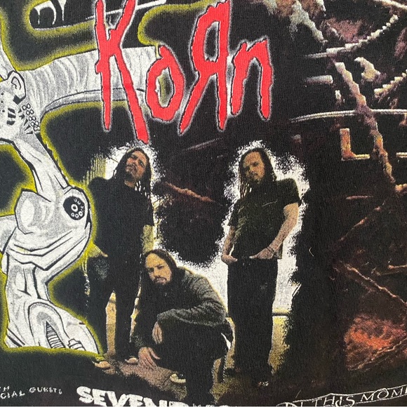 2011 DISTURBED Asylum Band Tour T-Shirt Music As A Weapon KORN - Picture 5 of 13